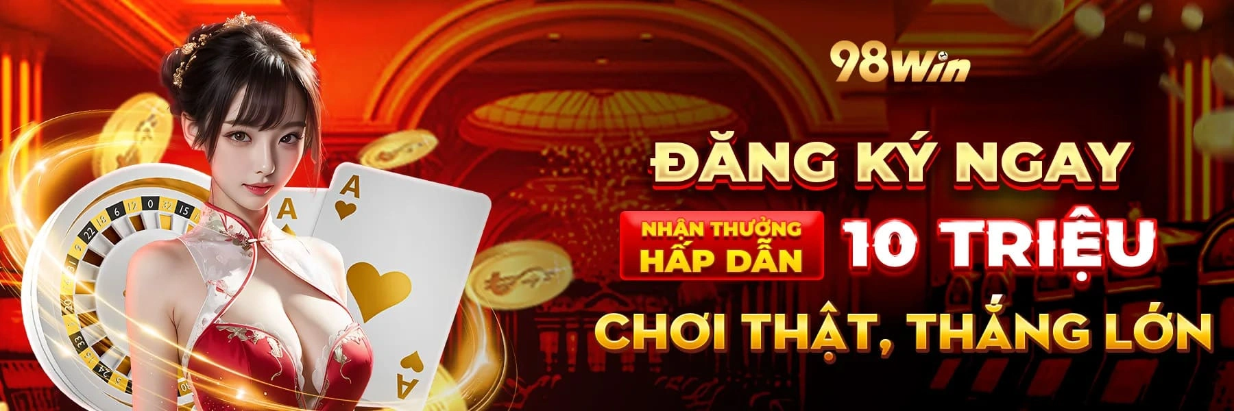 Banner giới thiệu 98Win về casino, slot game, bắn cá và giải trí trực tuyến